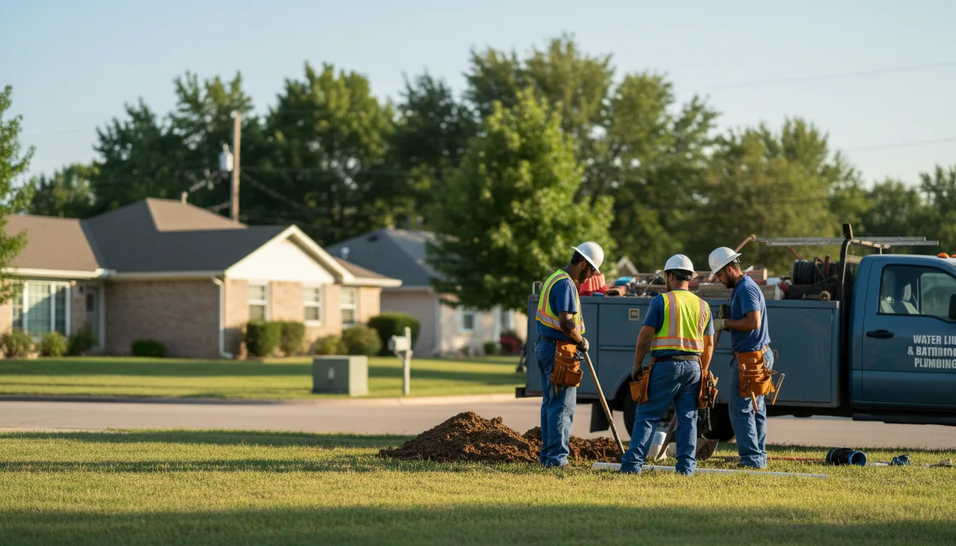 Residential water line and bathroom plumbing service in Capron, IL